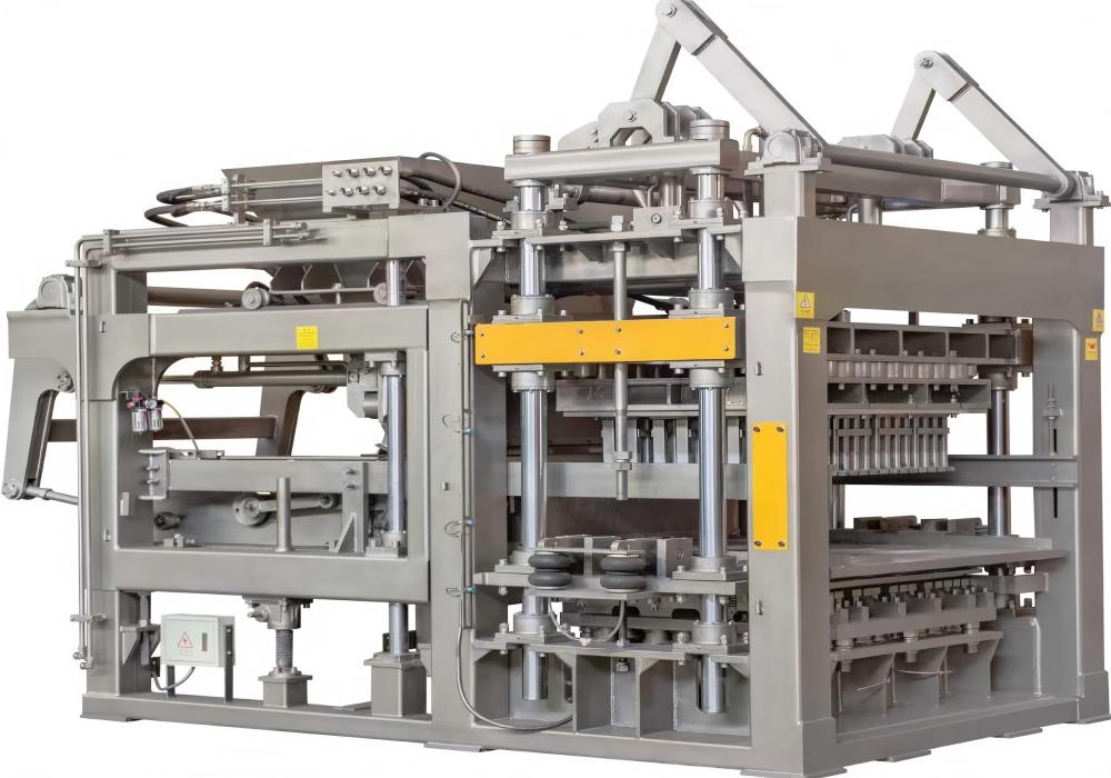 Автоматическая машина для производства тротуарной плитки с замковым соединением и цветным покрытием QT9-15